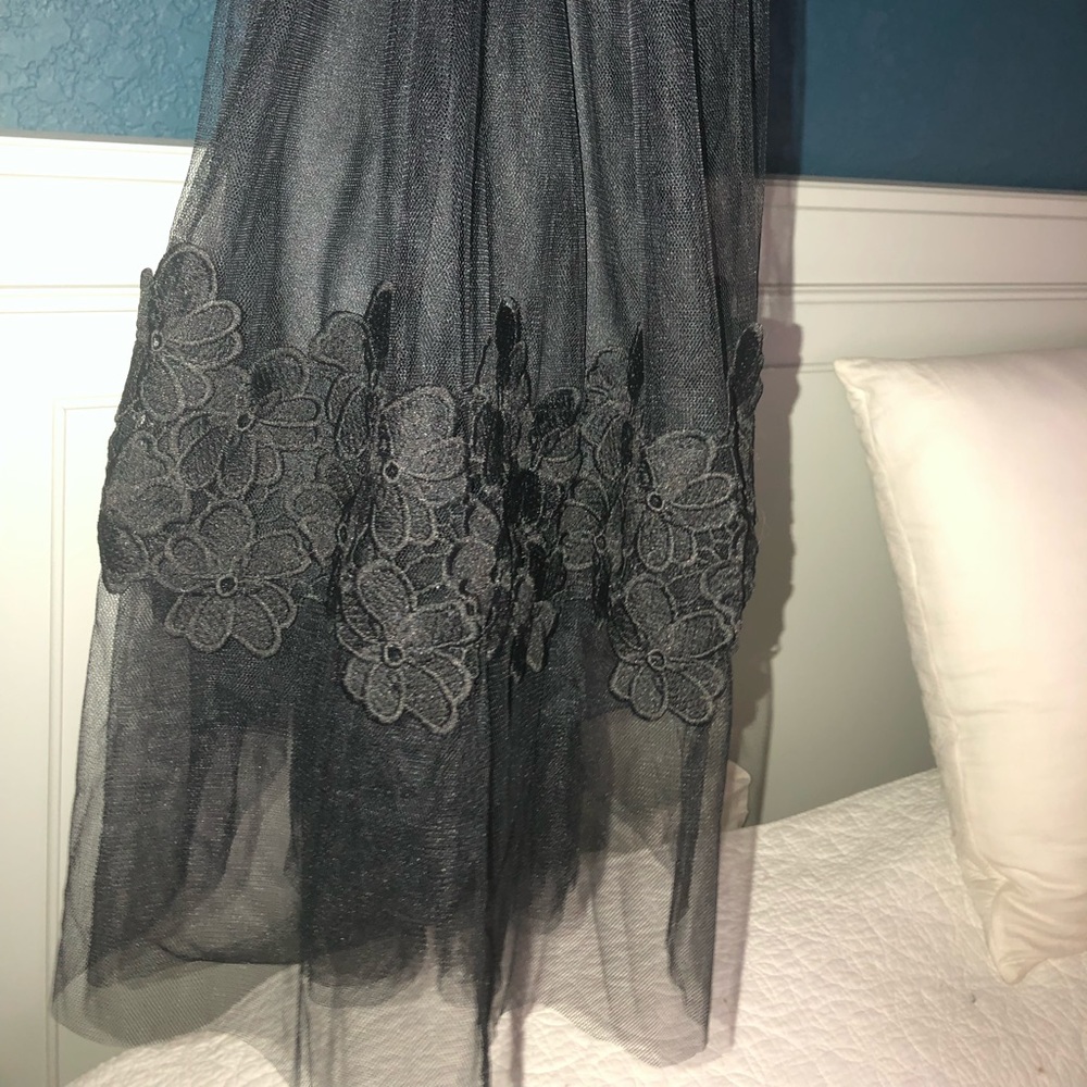 Floral Embroidered Tulle Skirt